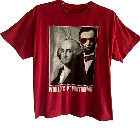 ηεω Dead Presidents Photo-Bomb Tee - Washington & Lincoln - Epic Threads - Picture 3 of 16